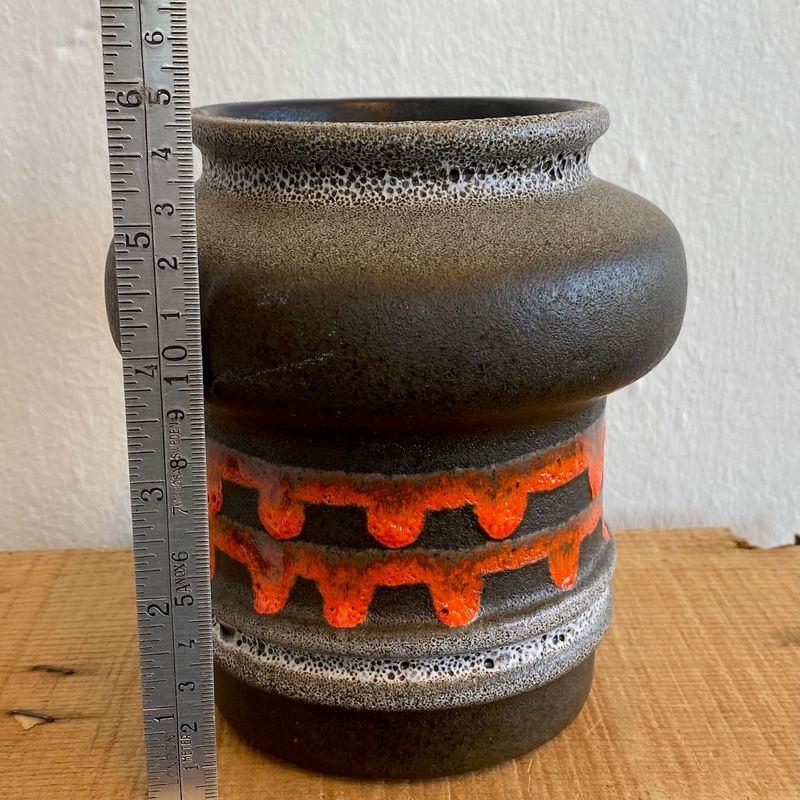 Vase, brun og oransje
