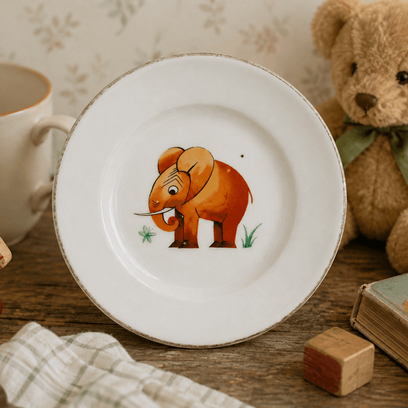 Barnetallerken med elefant, Porsgrund Porselen