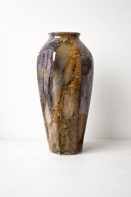 Hovedbilde Arabia, høy vase med lusterglassur