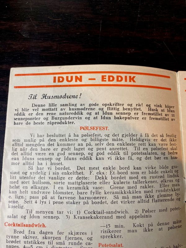 Mesterkokkens råd og vink – nostalgisk oppskriftshefte fra Idun