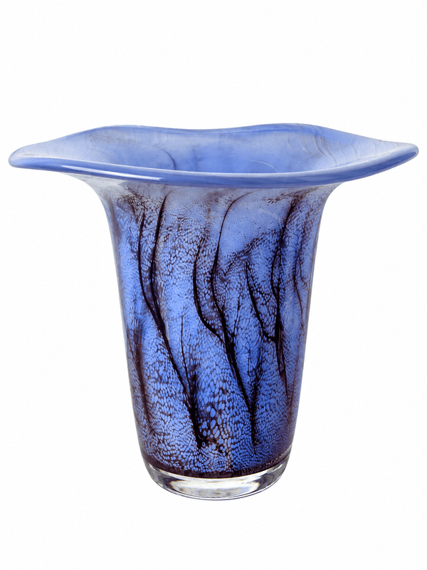 Willy Johansson, Blå Marmor – signert kunstglassvase